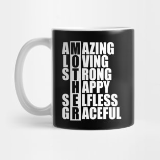 Mother Acronym - Amazing loving strong happy selfless graceful w Mug